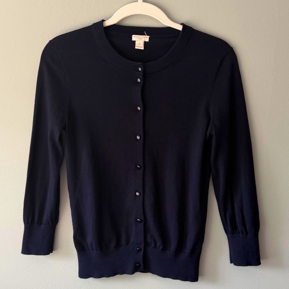 J. Crew Cardigan 100% Cotton Woman's Size Small Navy Blue
